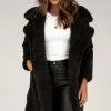 DISSH Boutiques CHARLEE BLACK TEDDY LONG COAT