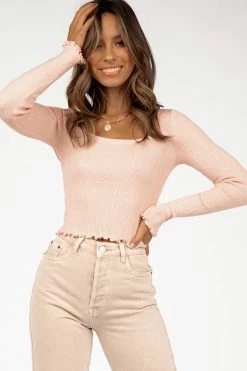 DISSH Boutiques GOLD DUST LONG SLEEVE KNIT TOP