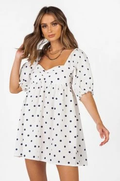 DISSH Boutiques OHIO WHITE SPOT MINI DRESS