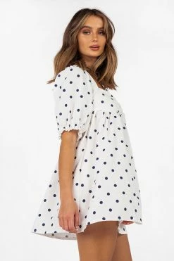 DISSH Boutiques OHIO WHITE SPOT MINI DRESS