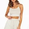 DISSH Boutiques BAMBI GREY KNIT CROP TOP