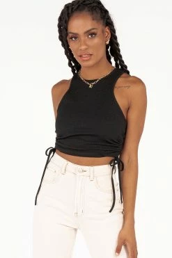 DISSH Boutiques DYNAMITE BLACK TANK TOP KNITTED