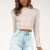DISSH USA CHARLOTTE GREY KNIT TOP