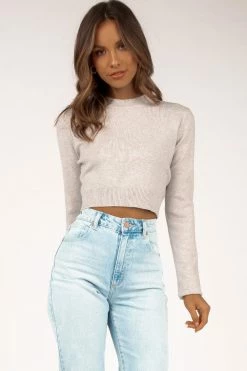 DISSH USA CHARLOTTE GREY KNIT TOP