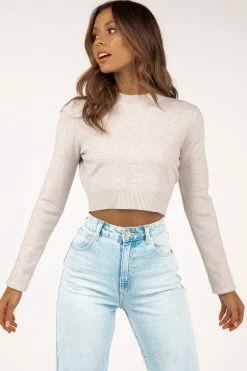 DISSH USA CHARLOTTE GREY KNIT TOP