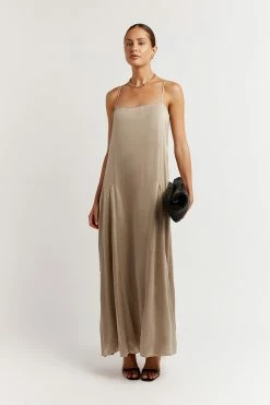 DISSH Boutiques EVANS STONE SILK SLIP MIDI DRESS