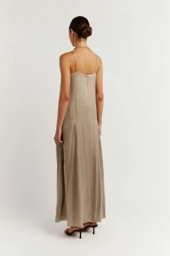 DISSH Boutiques EVANS STONE SILK SLIP MIDI DRESS