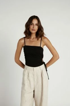 DISSH Boutiques PAIGE CUTOUT BLACK KNIT BODYSUIT