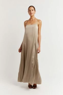 DISSH Boutiques EVANS STONE SILK SLIP MIDI DRESS