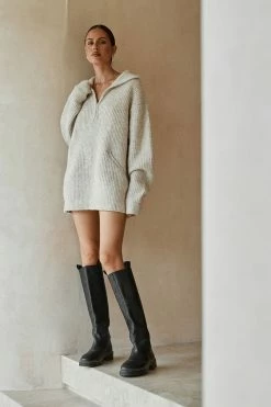 DISSH Boutiques SCOTT NATURAL OVERSIZED KNIT JUMPER SWEATERS
