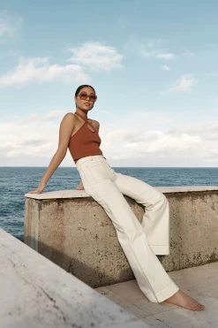 DISSH Boutiques PERI OFF WHITE WIDE LEG DENIM JEAN