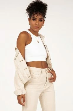 DISSH Boutiques OUTERWEAR UPTOWN BONE DENIM BOMBER JACKET