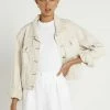 DISSH Boutiques OUTERWEAR UPTOWN BONE DENIM BOMBER JACKET