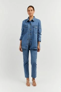 DISSH Boutiques PERI MID BLUE DENIM SHACKET CLOTHING