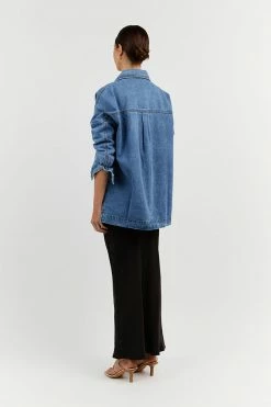 DISSH Boutiques PERI MID BLUE DENIM SHACKET CLOTHING