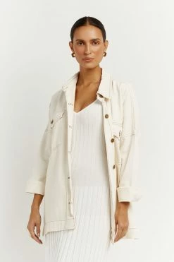 DISSH Boutiques PERI CREAM DENIM SHACKET