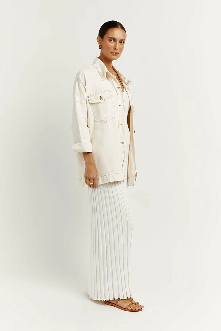 Best Sale ๐ฏ DISSH Boutiques PERI CREAM DENIM SHACKET ๐คฉ 3 DISSH Boutiques PERI CREAM DENIM SHACKET