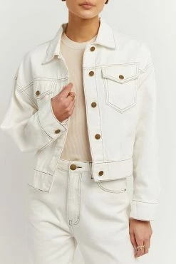 DISSH Boutiques AGNES OFF WHITE STRAIGHT DENIM JEAN