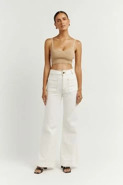 DISSH Boutiques PERI OFF WHITE WIDE LEG DENIM JEAN