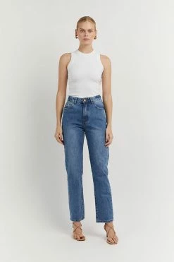 DISSH Boutiques FINLEY MID BLUE STRAIGHT LEG JEAN