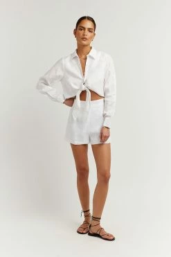 DISSH Boutiques JESSIE WHITE LINEN SHORT CLOTHING