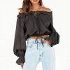 DISSH Boutiques LIZZIE ASH SLOUCHY FRILL BLOUSE TOPS