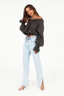 DISSH Boutiques LIZZIE ASH SLOUCHY FRILL BLOUSE TOPS