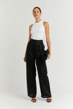 DISSH Boutiques NORAH BLACK LINEN PANT CLOTHING