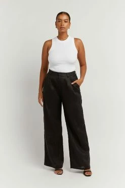 DISSH Boutiques NORAH BLACK LINEN PANT CLOTHING