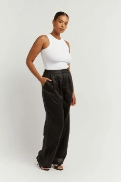DISSH Boutiques NORAH BLACK LINEN PANT CLOTHING