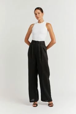 DISSH Boutiques NORAH BLACK LINEN PANT CLOTHING