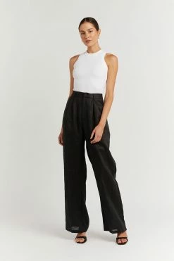 DISSH Boutiques NORAH BLACK LINEN PANT CLOTHING