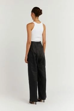 DISSH Boutiques NORAH BLACK LINEN PANT CLOTHING