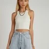 DISSH Boutiques TOPS ICONIC CROP GREY KNIT TOP