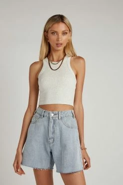 DISSH Boutiques TOPS ICONIC CROP GREY KNIT TOP