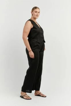 DISSH Boutiques BANKS BLACK LINEN VEST CLOTHING
