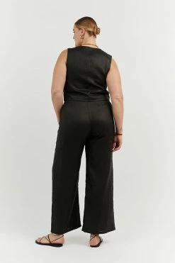 DISSH Boutiques BANKS BLACK LINEN VEST CLOTHING