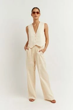 DISSH Boutiques CLOTHING BANKS BUTTER LINEN VEST