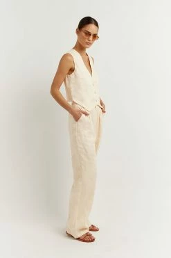 DISSH Boutiques CLOTHING BANKS BUTTER LINEN VEST