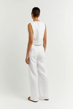 DISSH Boutiques BANKS WHITE LINEN VEST