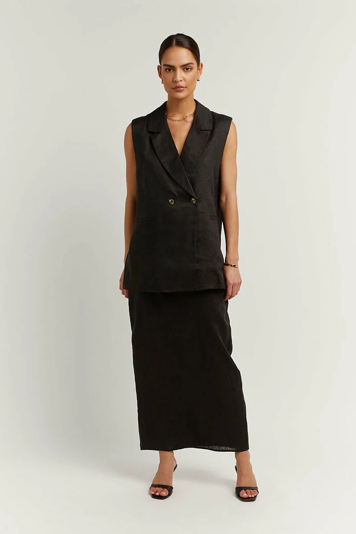 Top 10 ๐งจ DISSH Boutiques CASSIA BLACK LINEN VEST ๐ 2 DISSH Boutiques CASSIA BLACK LINEN VEST