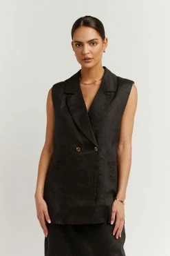 Top 10 ๐งจ DISSH Boutiques CASSIA BLACK LINEN VEST ๐ 8 DISSH Boutiques CASSIA BLACK LINEN VEST
