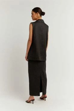 Top 10 ๐งจ DISSH Boutiques CASSIA BLACK LINEN VEST ๐ 10 DISSH Boutiques CASSIA BLACK LINEN VEST