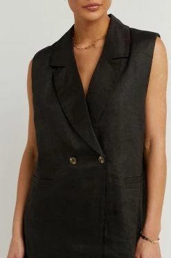 Top 10 ๐งจ DISSH Boutiques CASSIA BLACK LINEN VEST ๐ 11 DISSH Boutiques CASSIA BLACK LINEN VEST