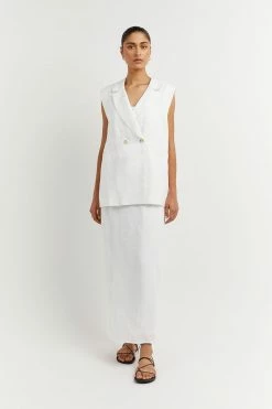 DISSH Boutiques CASSIA WHITE LINEN VEST