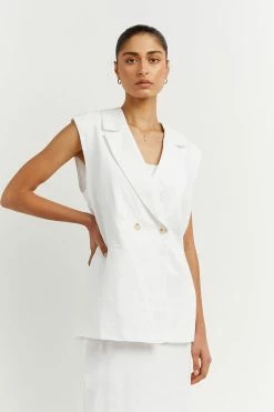 DISSH Boutiques CASSIA WHITE LINEN VEST