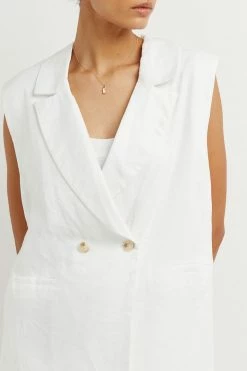 DISSH Boutiques CASSIA WHITE LINEN VEST
