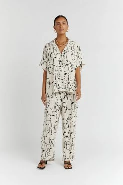 DISSH Boutiques MONET BEIGE SHORT SLEEVE SHIRT TOPS