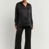 DISSH Boutiques CLOTHING EVANS BLACK SILK SHIRT