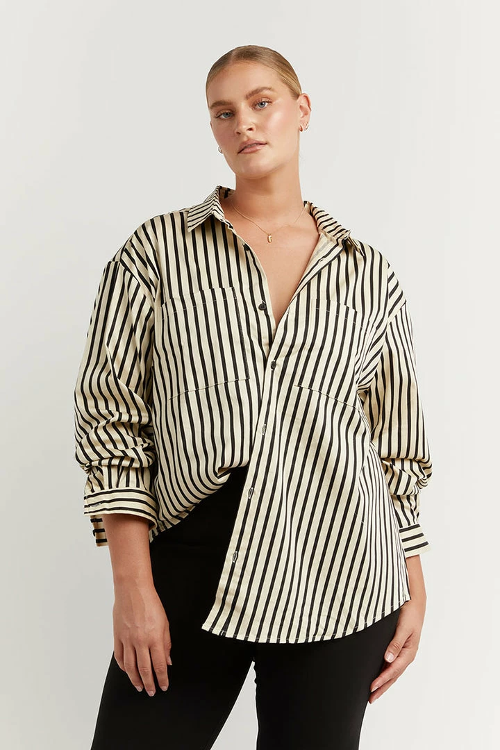 Best deal ๐ DISSH Boutiques LOCKWOOD BEIGE STRIPE ๐ SHIRT CLOTHING โญ 9 DISSH Boutiques LOCKWOOD BEIGE STRIPE SHIRT CLOTHING